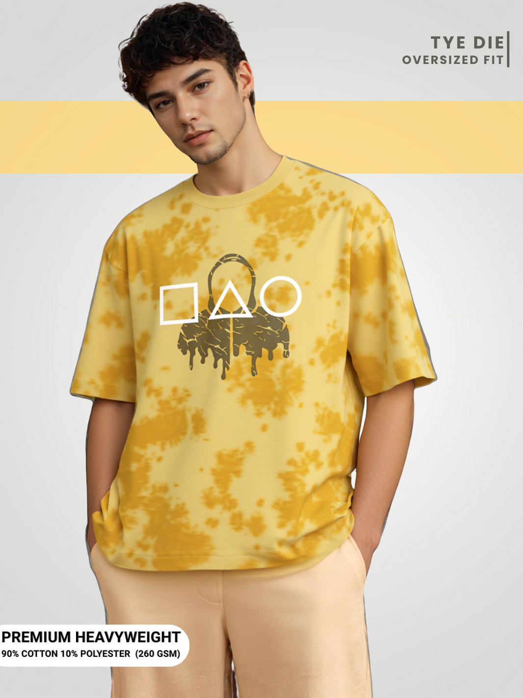 Squid Signal Tie-Dye Oversized Tee | 260 GSM - VoxStella